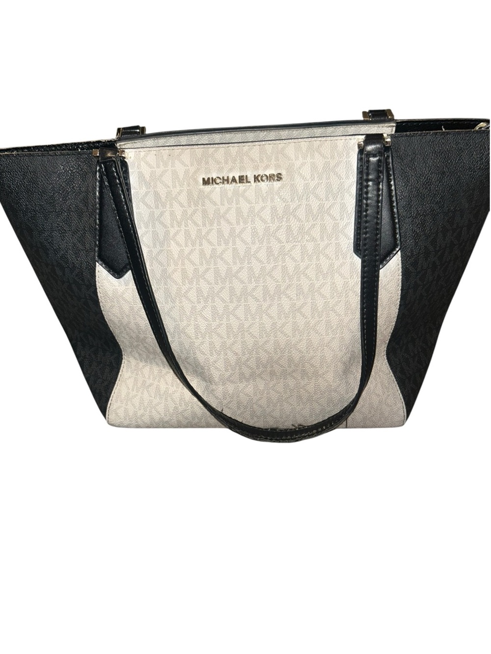 Michael Kors Two-Tone Black and Cream Signature Tote
